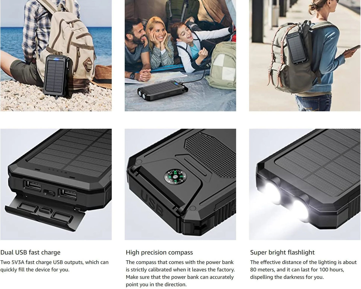 Nexvity™ SolarCharge Pro – Portable Solar Power Bank (10,000mAh)