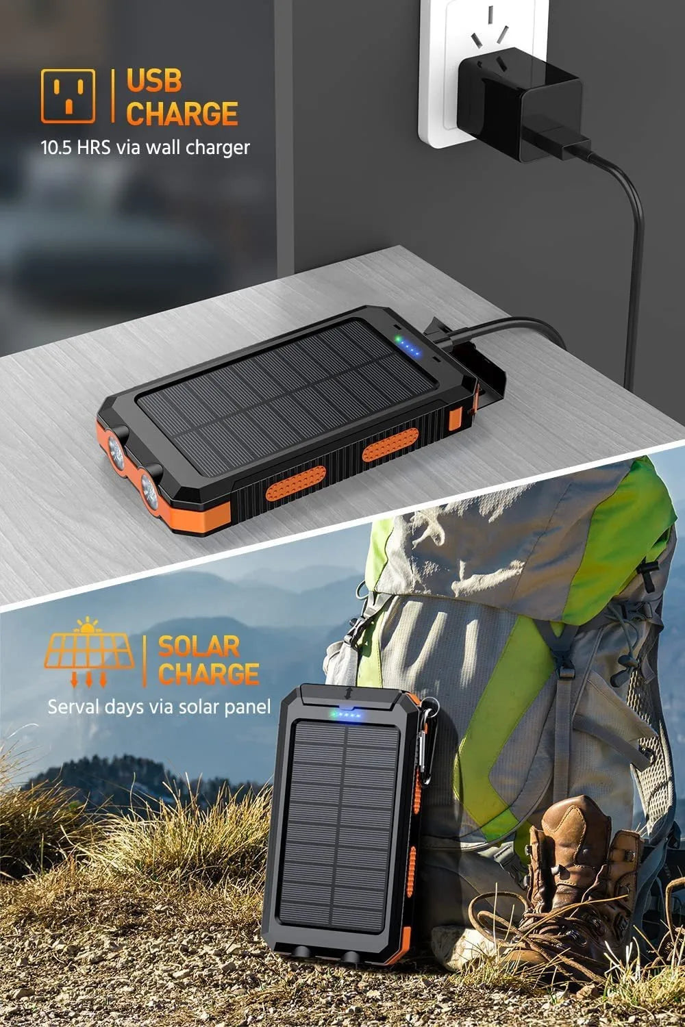 Nexvity™ SolarCharge Pro – Portable Solar Power Bank (10,000mAh)