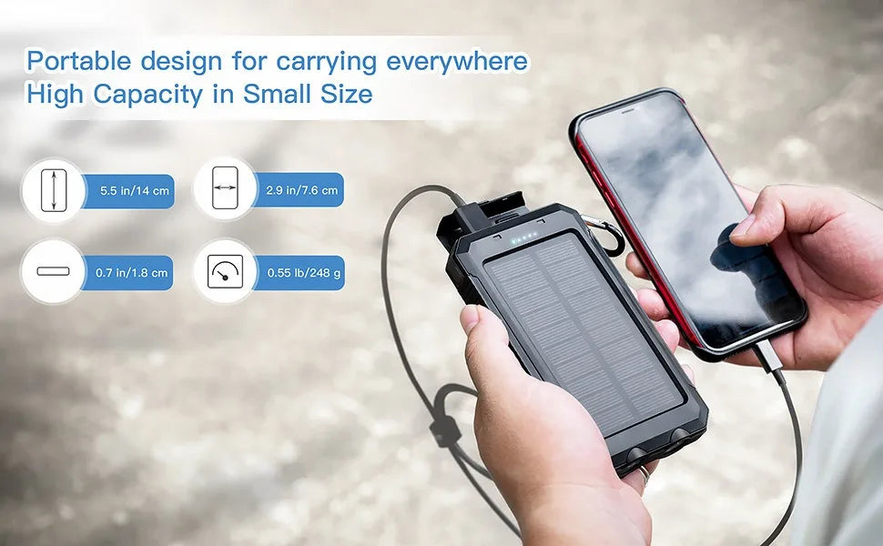 Nexvity™ SolarCharge Pro – Portable Solar Power Bank (10,000mAh)