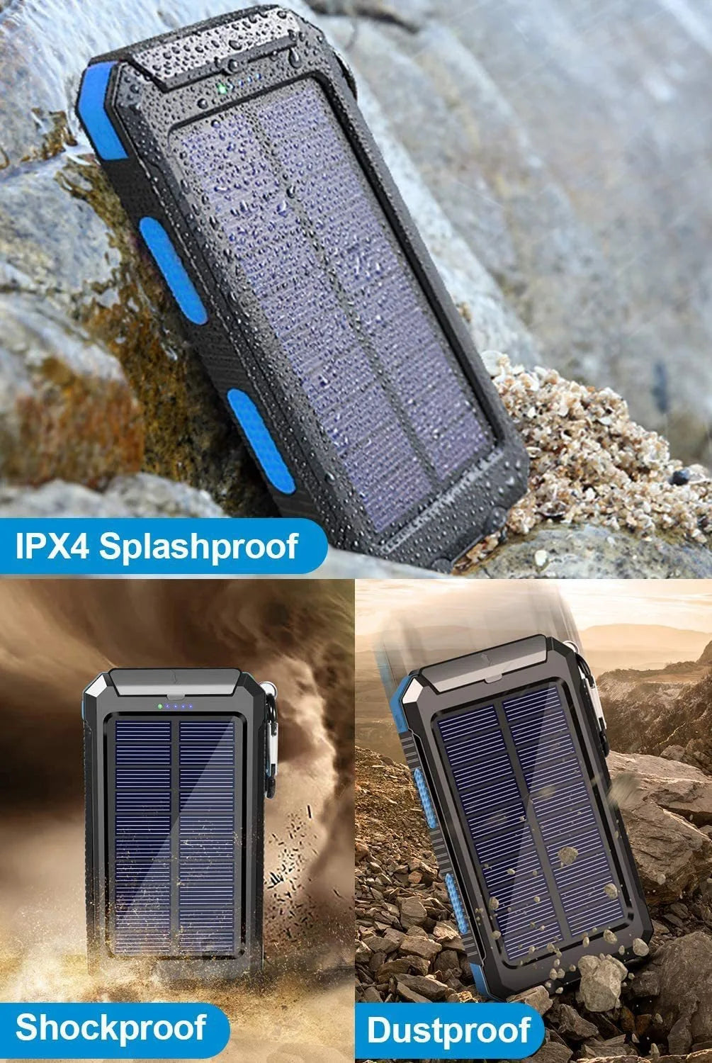 Nexvity™ SolarCharge Pro – Portable Solar Power Bank (10,000mAh)
